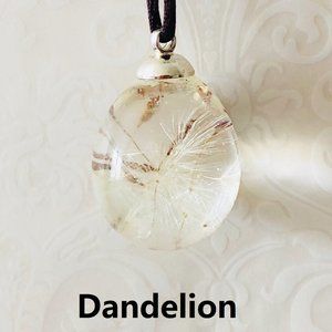 Real Dried Dandelion Resin Pendant Necklace